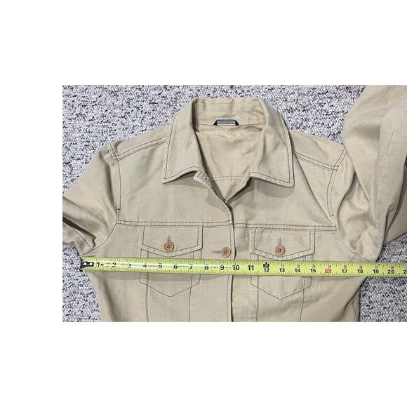 MAX MARA WEEKEND Khaki Cotton/Linen Lightweight Tailored Jacket Size 42 (US 10) - Picture 4 of 16
